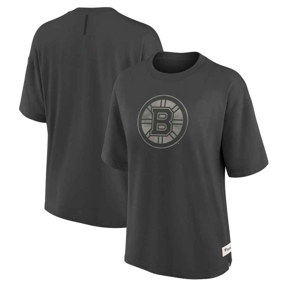 NHL Boston Bruins Fanatics Women's Oversized Elements Raw Edge Future Ground T-Shirt