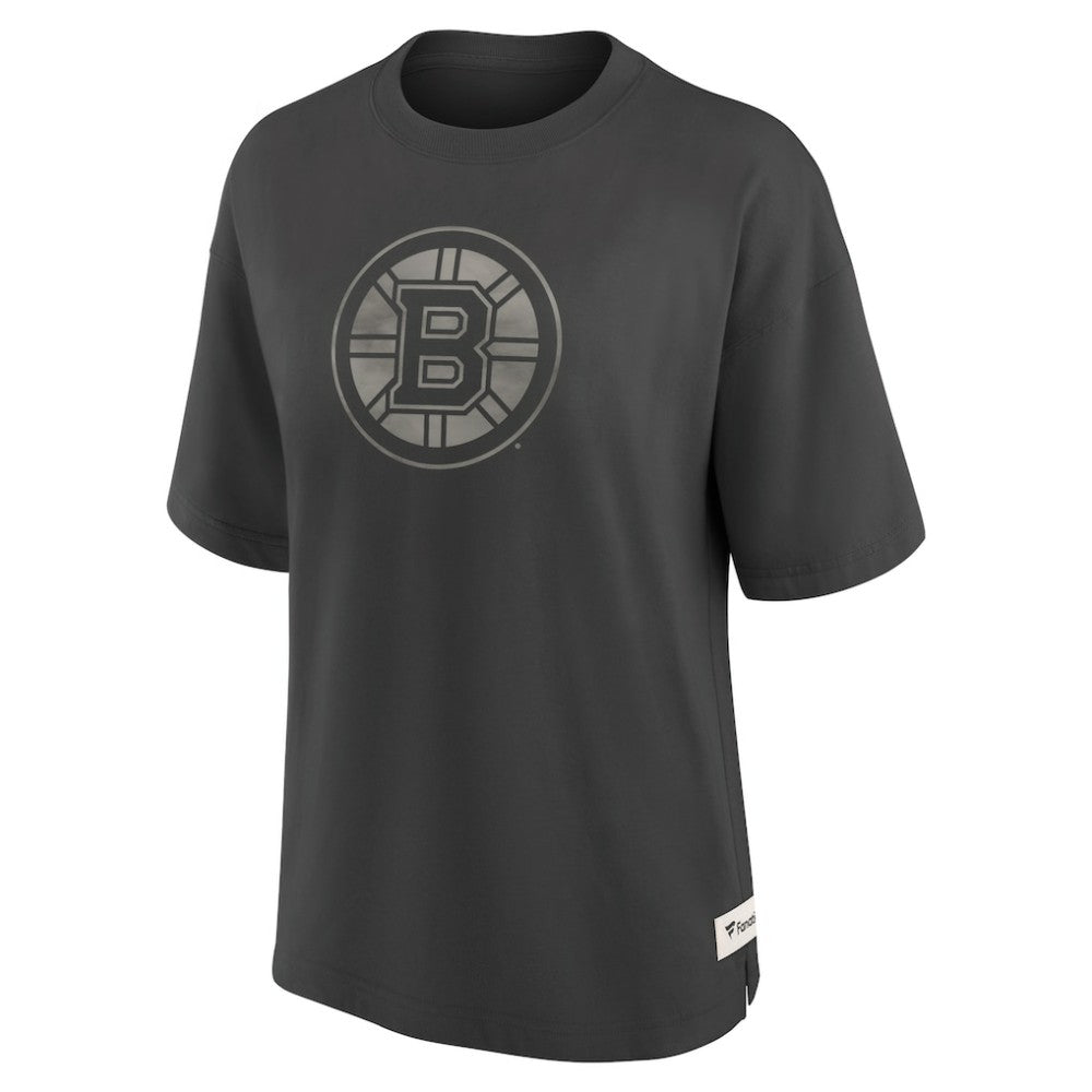 NHL Boston Bruins Fanatics Women's Oversized Elements Raw Edge Future Ground T-Shirt