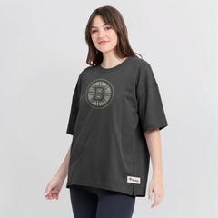 NHL Boston Bruins Fanatics Women's Oversized Elements Raw Edge Future Ground T-Shirt