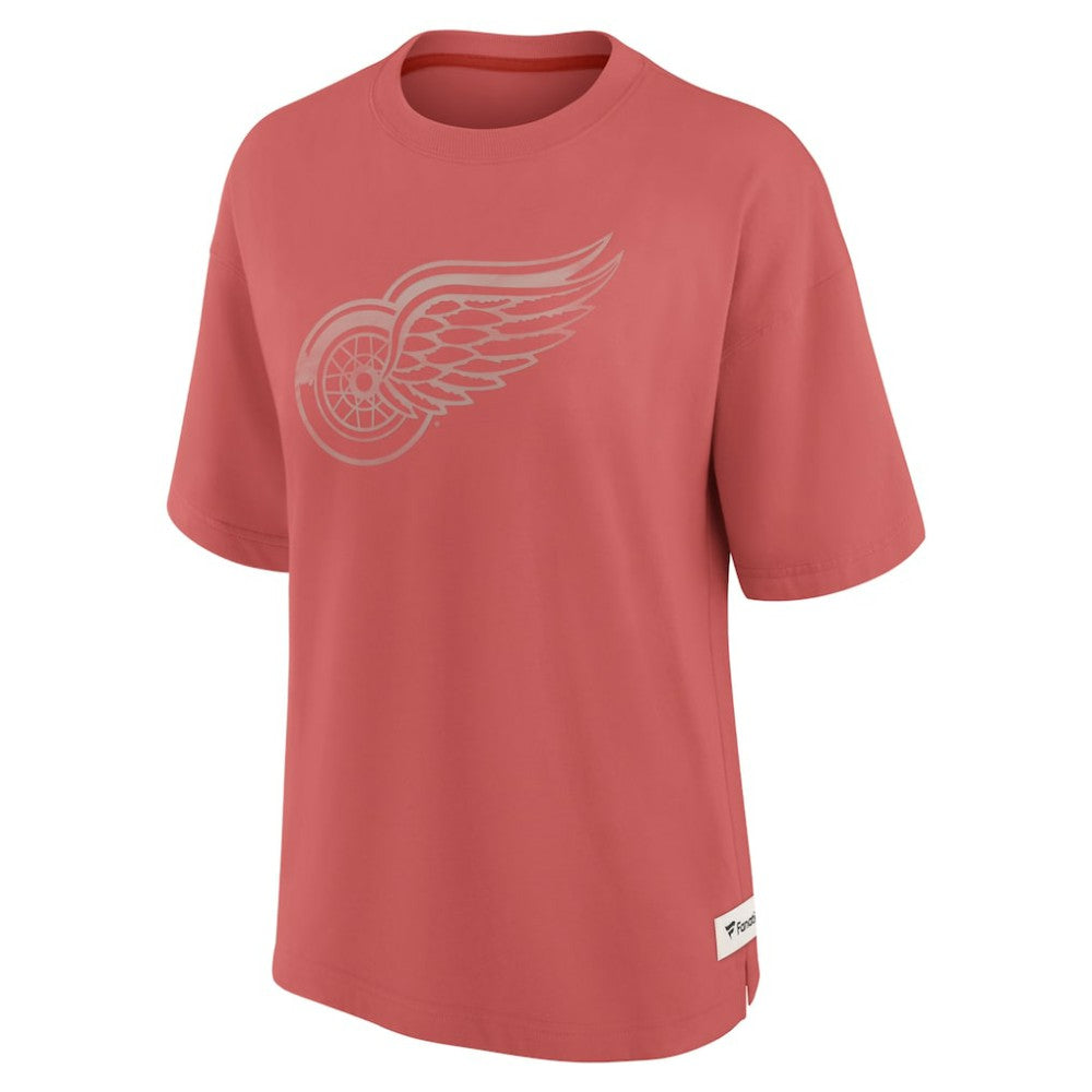 NHL Detroit Red Wings Fanatics Women's Oversized Elements Raw Edge Future Ground T-Shirt