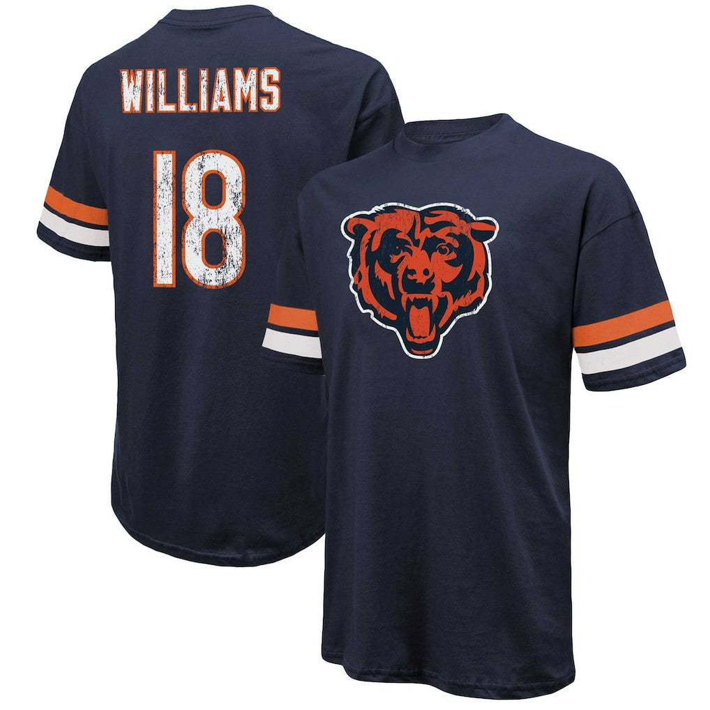 Caleb Williams  Majestic Threads Name & Number Oversize Fit T-Shirt - Chicago Bears T-shirts