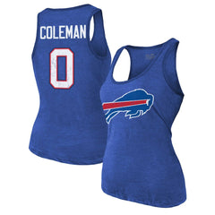 Keon Coleman  Majestic Threads Women's Name & Number Tri-Blend Scoop Neck Tank Top - Buffalo Bills Tops