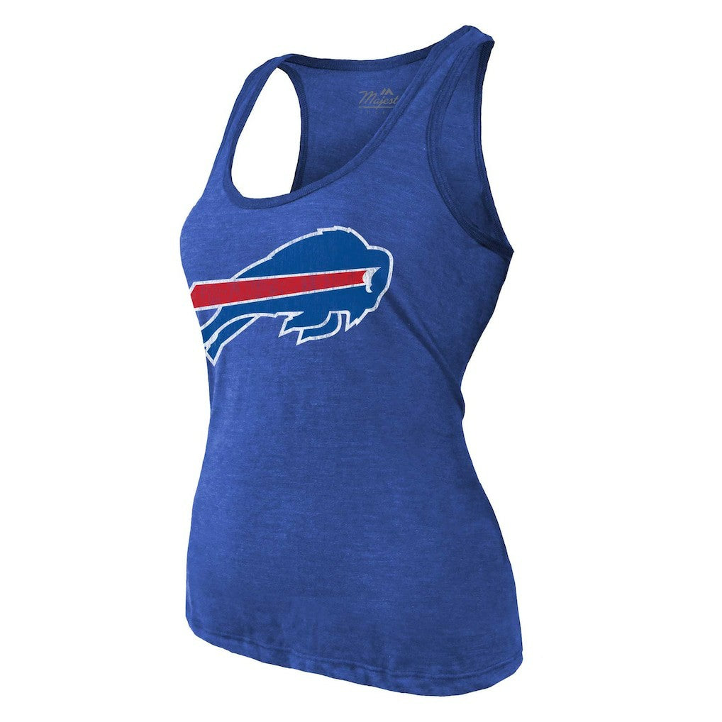 Keon Coleman  Majestic Threads Women's Name & Number Tri-Blend Scoop Neck Tank Top - Buffalo Bills Tops
