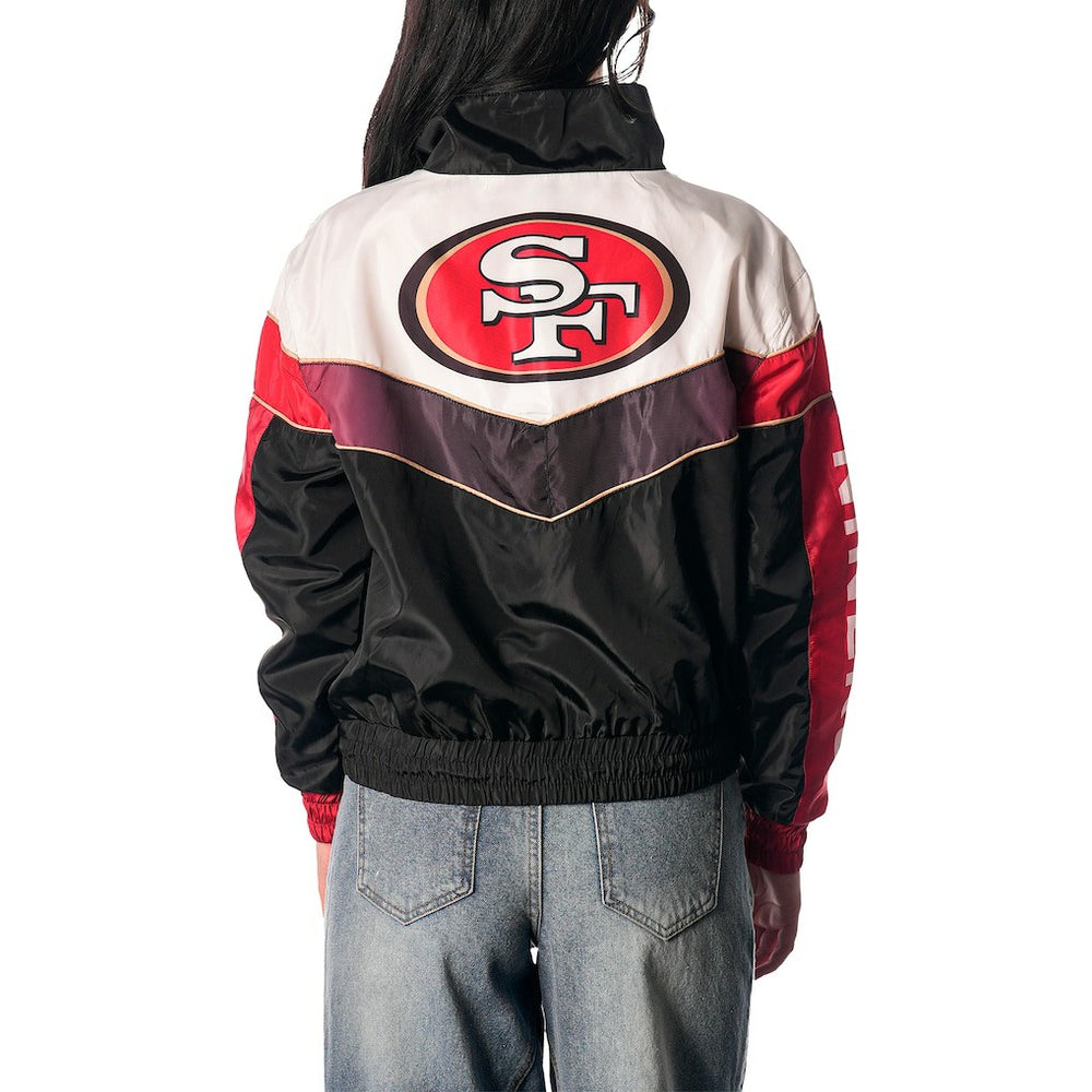 The Wild Collective Women's 1/4 Zip Track Jacket - San Francisco 49ers Jackets