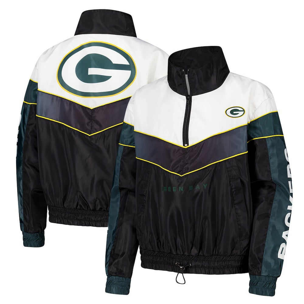 The Wild Collective Women's 1/4 Zip Track Jacket - Green Bay Packers Jackets