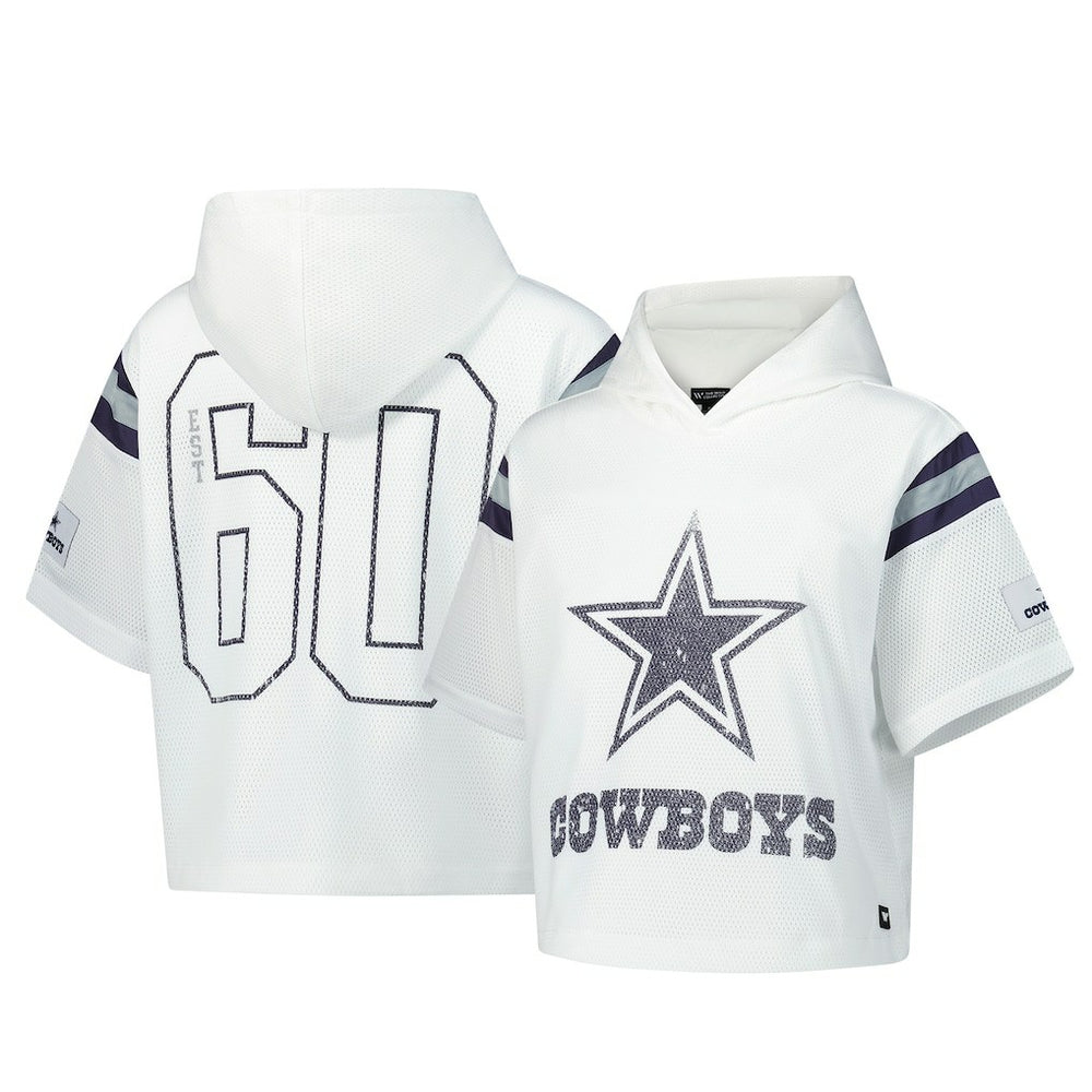 The Wild Collective Women's Mesh Short Sleeve Hoodie T-Shirt - Dallas Cowboys Hoodies