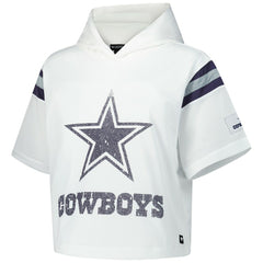 The Wild Collective Women's Mesh Short Sleeve Hoodie T-Shirt - Dallas Cowboys Hoodies