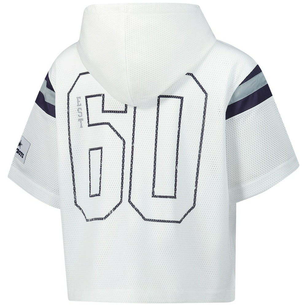 The Wild Collective Women's Mesh Short Sleeve Hoodie T-Shirt - Dallas Cowboys Hoodies