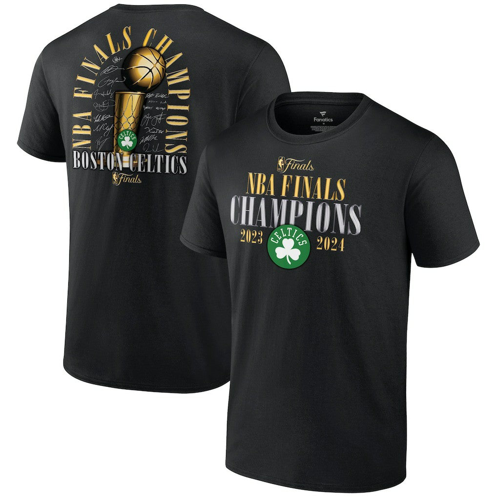 Fanatics Boston Celtics 2024 NBA Finals Champions Big & Tall Fade Away Jumper Roster Signature T-Shirt
