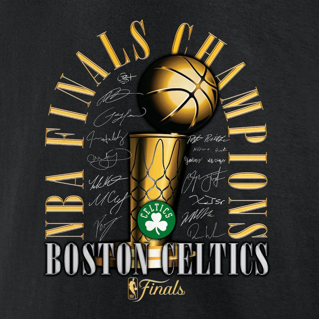 Fanatics Boston Celtics 2024 NBA Finals Champions Big & Tall Fade Away Jumper Roster Signature T-Shirt