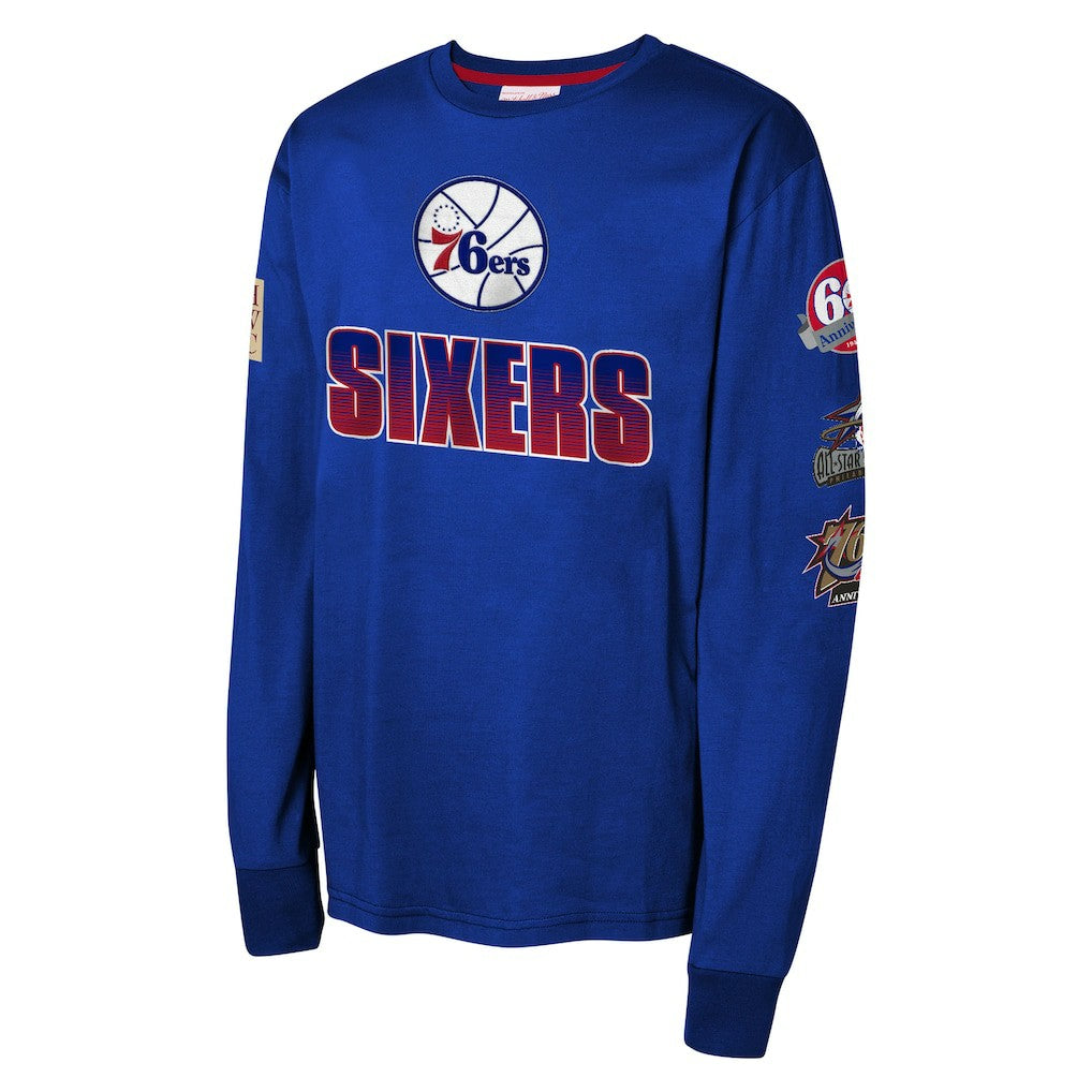 Mitchell & Ness Philadelphia 76ers Youth Hardwood Classics All Over Long Sleeve T-Shirt