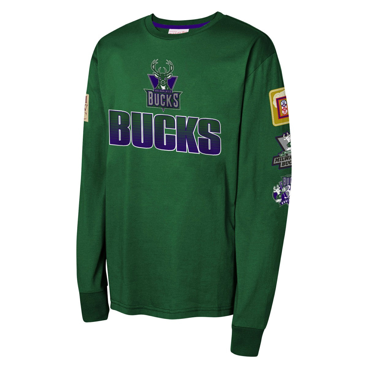 Mitchell & Ness Milwaukee Bucks Youth Hardwood Classics All Over Long Sleeve T-Shirt