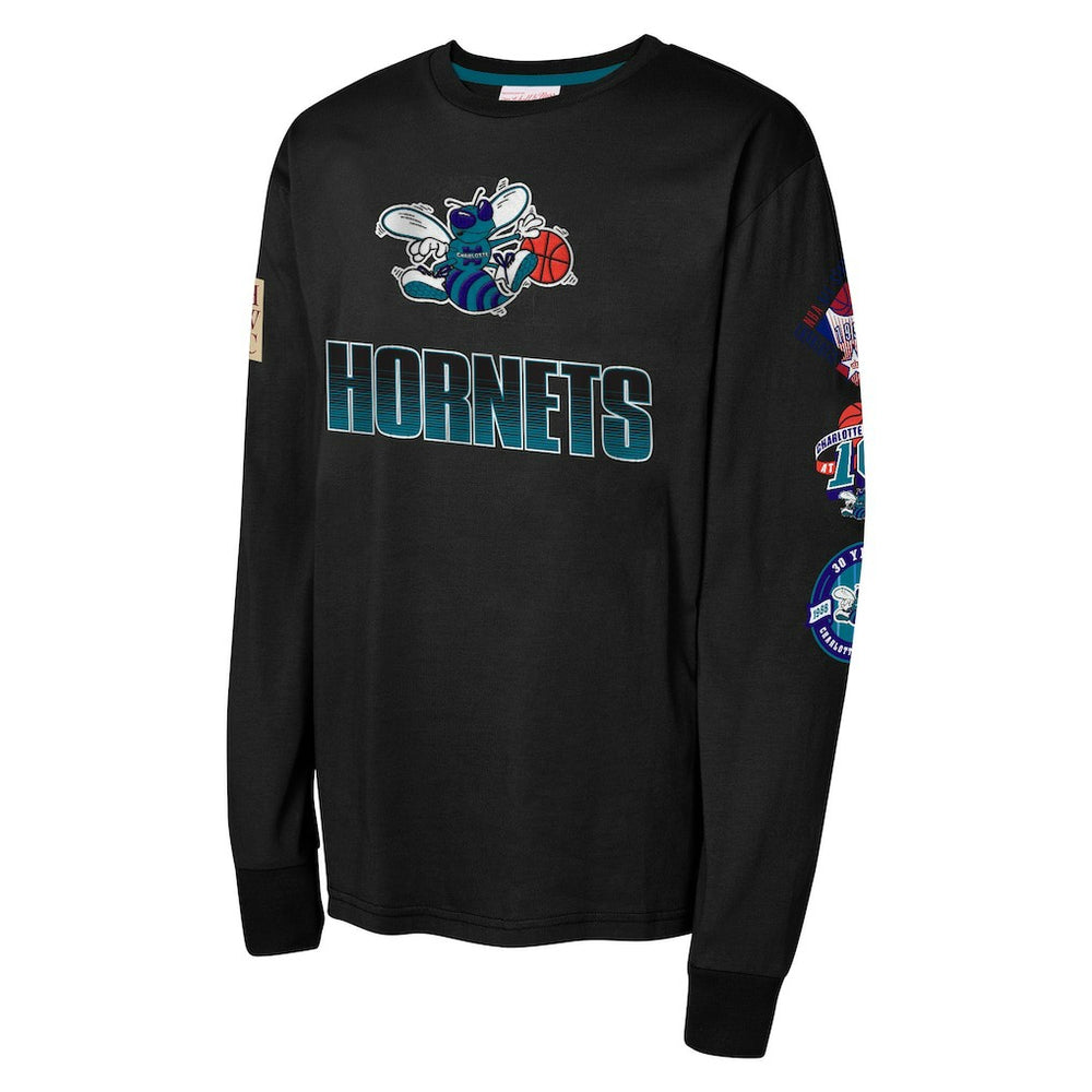 Mitchell & Ness Charlotte Hornets Youth Hardwood Classic All Over Long Sleeve T-Shirt