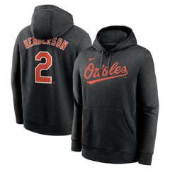 Black Gunnar Henderson Baltimore Orioles Nike Player Name & Number Club Fleece Pullover Hoodie