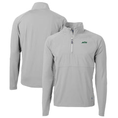 Cutter & Buck Primary Logo Adapt Eco Knit Hybrid Recycled Raglan Quarter-Zip Top - New York Jets Tops