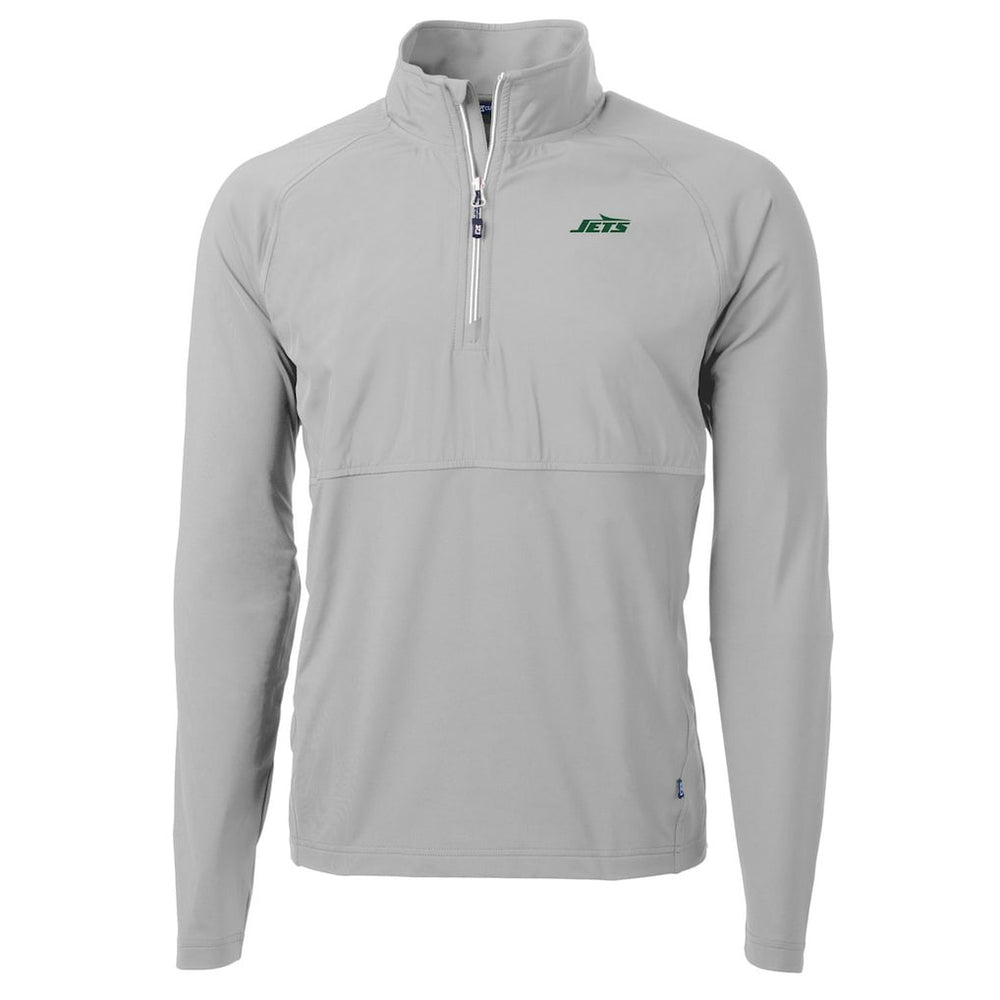 Cutter & Buck Primary Logo Adapt Eco Knit Hybrid Recycled Raglan Quarter-Zip Top - New York Jets Tops