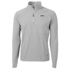Cutter & Buck Primary Logo Adapt Eco Knit Hybrid Recycled Raglan Quarter-Zip Top - New York Jets Tops