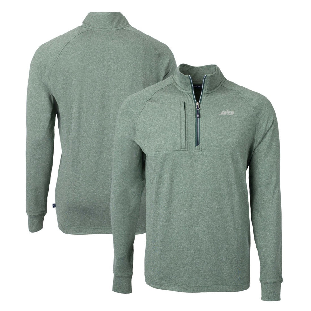 Cutter & Buck Primary Logo Adapt Eco Knit Quarter-Zip Top - New York Jets Tops
