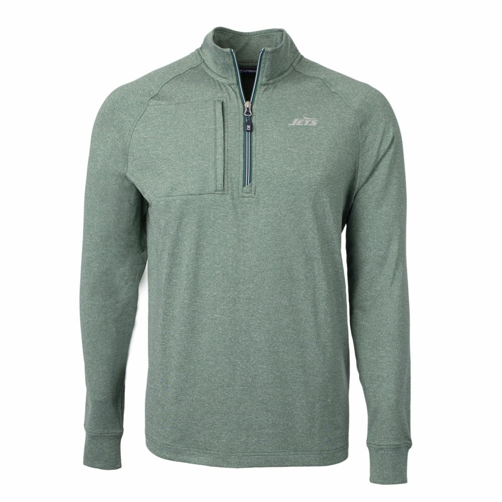 Cutter & Buck Primary Logo Adapt Eco Knit Quarter-Zip Top - New York Jets Tops