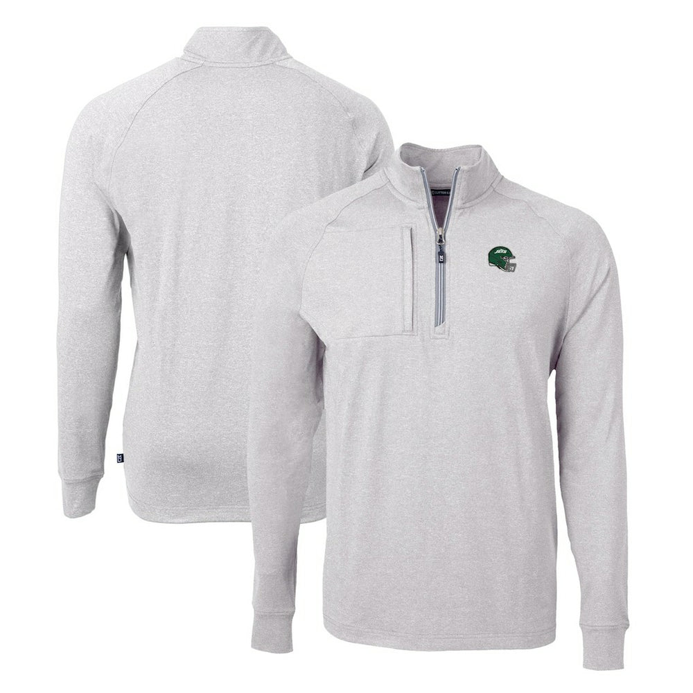 Cutter & Buck Helmet Adapt Eco Knit Quarter-Zip Top - New York Jets Tops