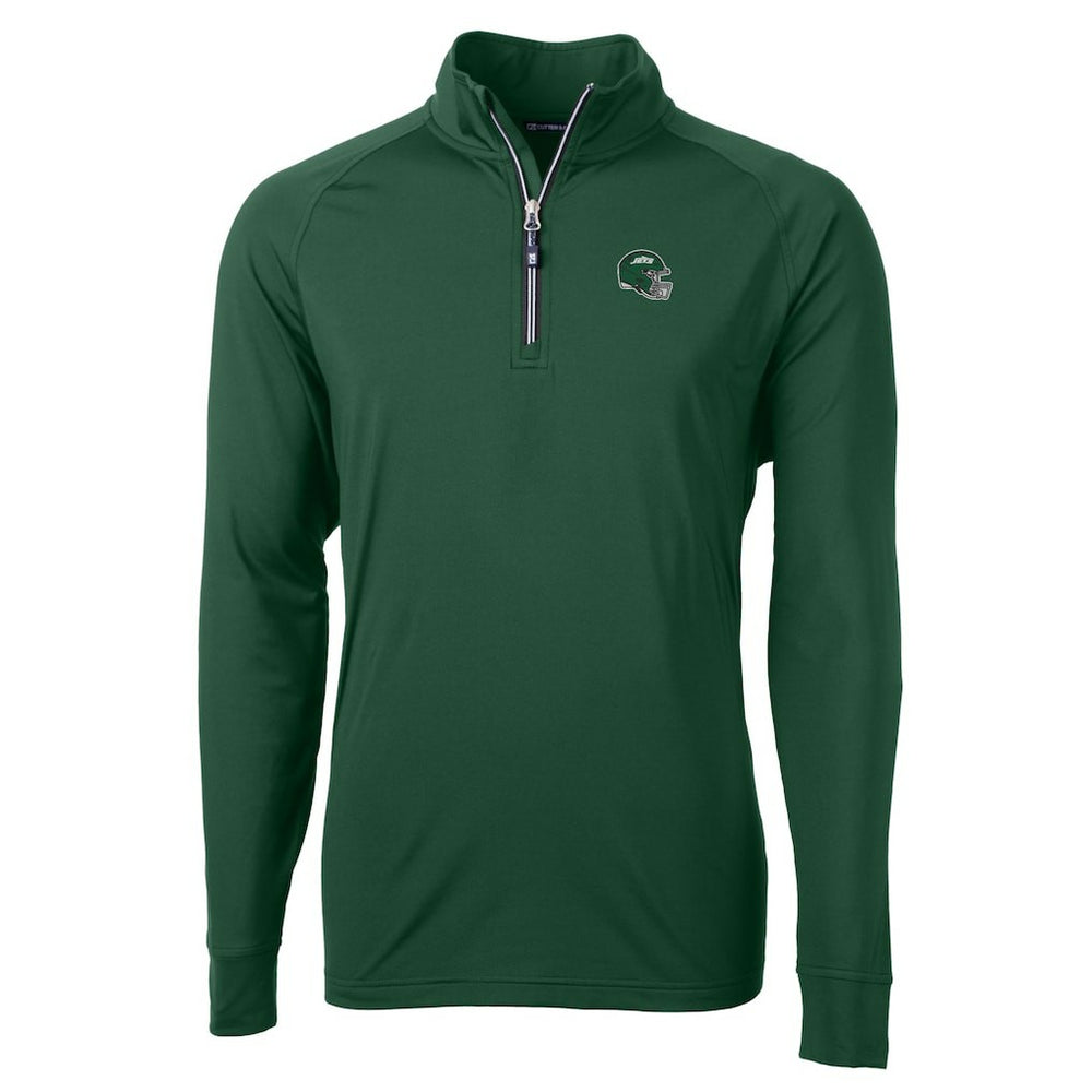 Cutter & Buck Helmet Adapt Eco Knit Stretch Recycled Quarter-Zip Top - New York Jets Tops
