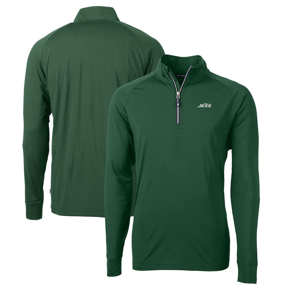 Cutter & Buck Primary Logo Adapt Eco Knit Stretch Recycled Quarter-Zip Top - New York Jets Tops