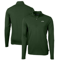 Cutter & Buck Primary Logo Virtue Eco Pique Recycled Quarter-Zip Pullover Top - New York Jets Pullover