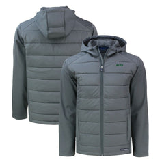 Cutter & Buck Big & Tall Primary Logo Evoke Hybrid Eco Softshell Recycled Full-Zip Hoodie Jacket - New York Jets Hoodies