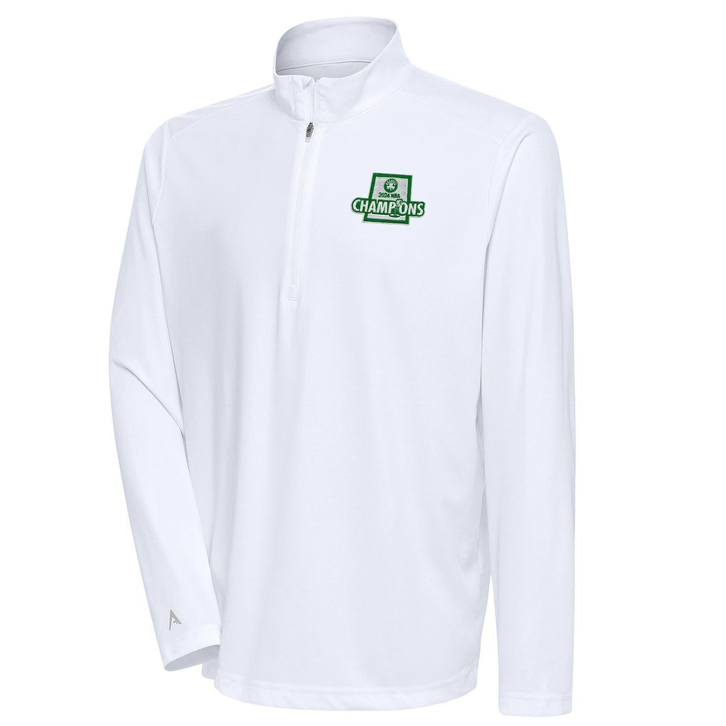 Boston Celtics Antigua 2024 NBA Finals Champions Tribute Quarter-Zip Pullover Top