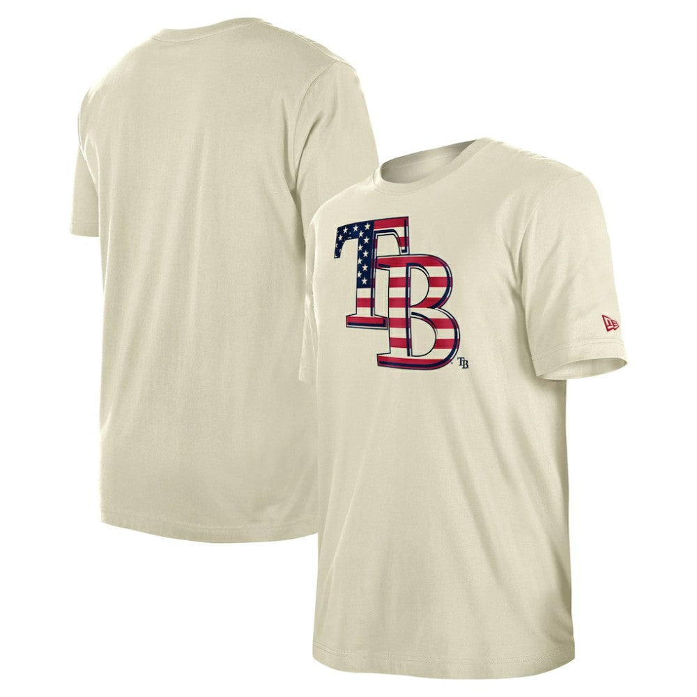 Cream Tampa Bay Rays New Era Americana Flag Fill T-Shirt