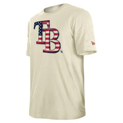 Cream Tampa Bay Rays New Era Americana Flag Fill T-Shirt