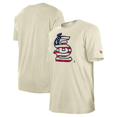 Cream St. Louis Cardinals New Era Americana Flag Fill T-Shirt