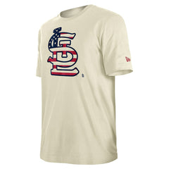 Cream St. Louis Cardinals New Era Americana Flag Fill T-Shirt