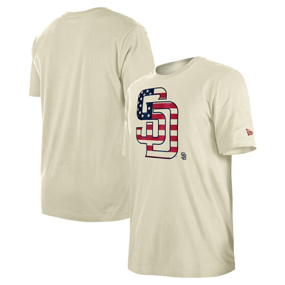 Cream San Diego Padres New Era Americana Flag Fill T-Shirt