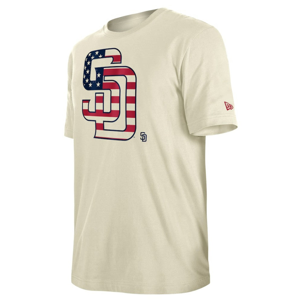 Cream San Diego Padres New Era Americana Flag Fill T-Shirt