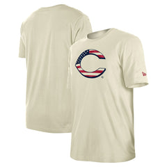 Cream Cincinnati Reds New Era Americana Flag Fill T-Shirt