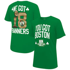 Boston Celtics Stadium Essentials 2024 NBA Finals Champions 18 Banners T-Shirt - Kelly Green discount