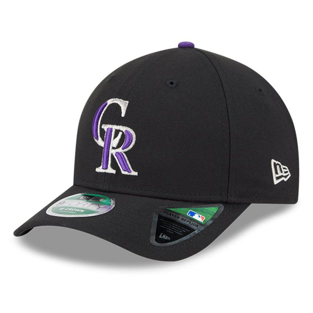 Black Colorado Rockies New Era Player Replica 9FORTY Adjustable Hat