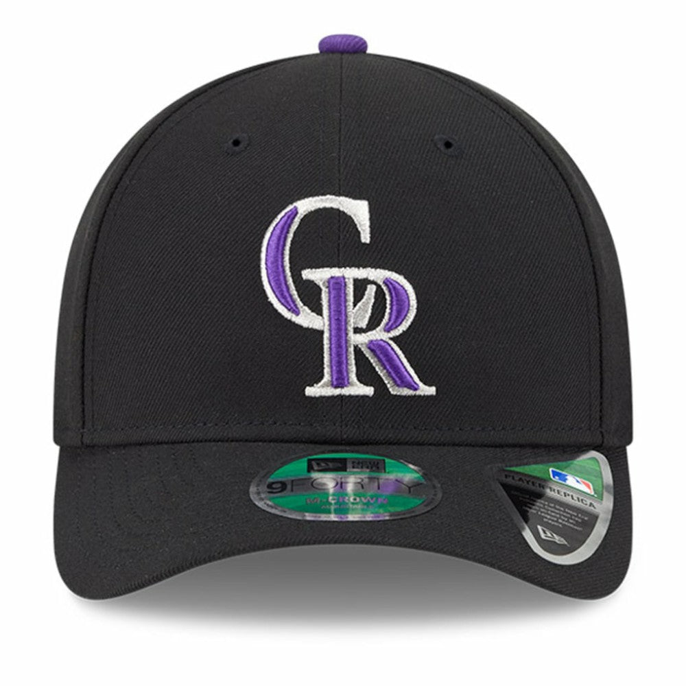 Black Colorado Rockies New Era Player Replica 9FORTY Adjustable Hat