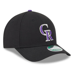 Black Colorado Rockies New Era Player Replica 9FORTY Adjustable Hat