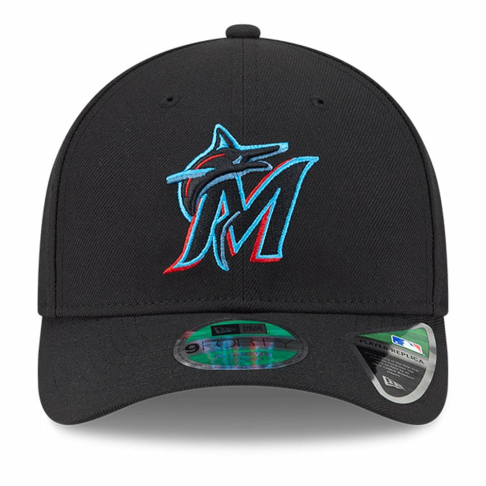 Black Miami Marlins New Era Player Replica 9FORTY Adjustable Hat