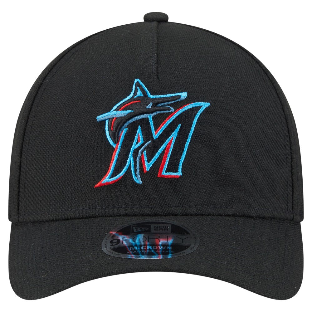Black Miami Marlins New Era 9FORTY M-Crown Adjustable Hat
