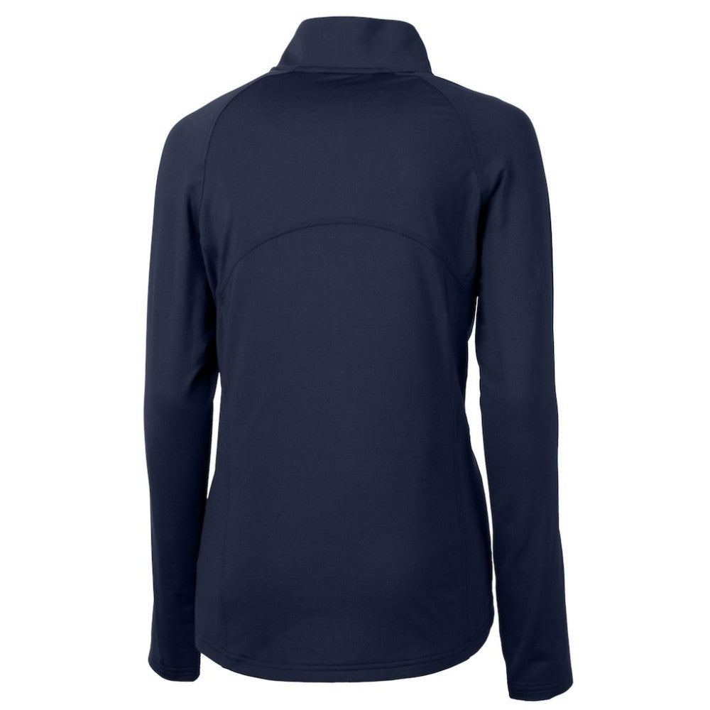 Navy Los Angeles Dodgers Cutter & Buck Women's Adapt Eco Knit Stretch Recycled Half-Zip DryTec Top
