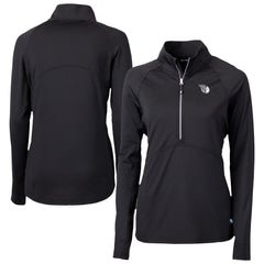 Black Cleveland Guardians Cutter & Buck Women's Adapt Eco Knit Stretch Recycled Half-Zip DryTec Top