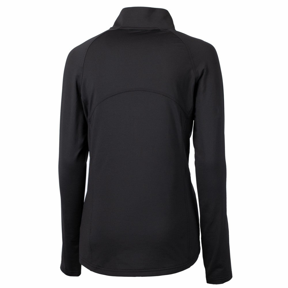 Black Cleveland Guardians Cutter & Buck Women's Adapt Eco Knit Stretch Recycled Half-Zip DryTec Top