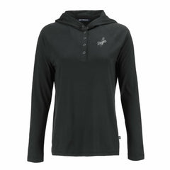 Black Los Angeles Dodgers Cutter & Buck Women's Coastline Epic Comfort Eco Recycled Raglan Long Sleeve Hoodie T-Shirt