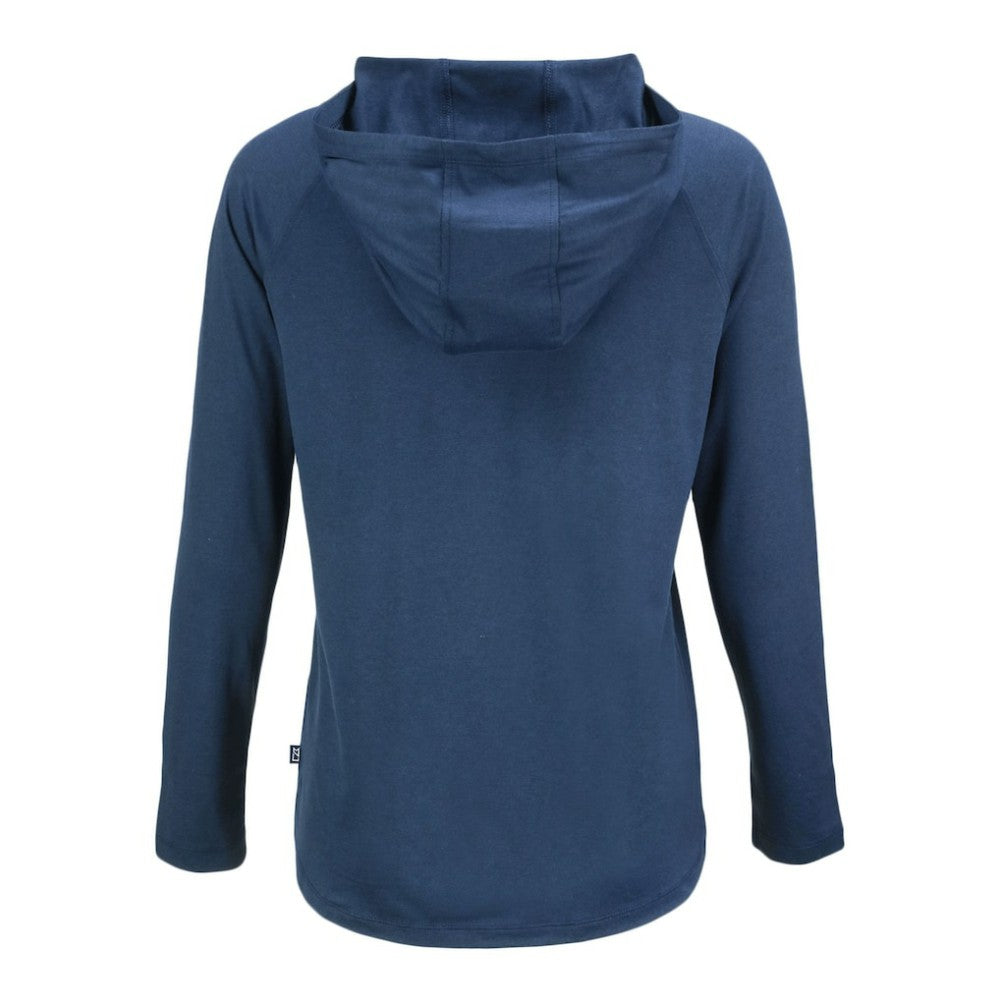 Navy Detroit Tigers Cutter & Buck Women's Coastline Epic Comfort Eco Recycled Raglan Long Sleeve Hoodie T-Shirt