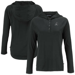 Black Arizona Diamondbacks Cutter & Buck Women's Coastline Epic Comfort Eco Recycled Raglan Long Sleeve Hoodie T-Shirt