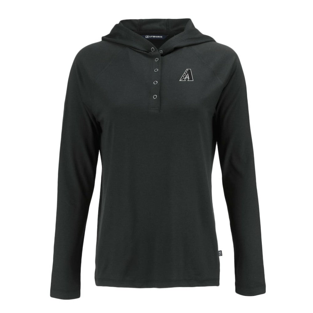 Black Arizona Diamondbacks Cutter & Buck Women's Coastline Epic Comfort Eco Recycled Raglan Long Sleeve Hoodie T-Shirt