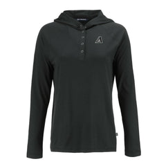 Black Arizona Diamondbacks Cutter & Buck Women's Coastline Epic Comfort Eco Recycled Raglan Long Sleeve Hoodie T-Shirt